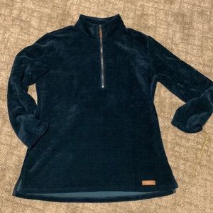 Marleylilly- Women’s Knit Corduroy Teal 1/4 Zip Pullover. gently worn size large